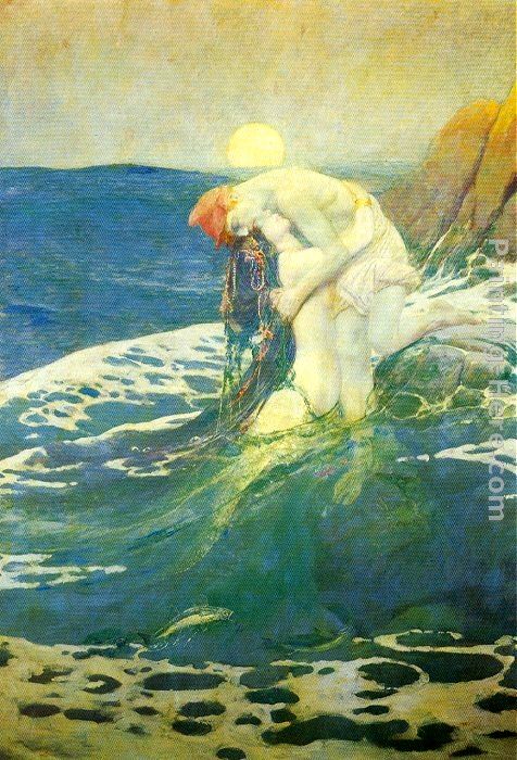 The Mermaid painting - Howard Pyle The Mermaid art painting